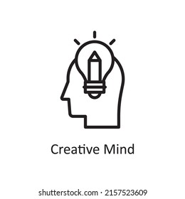 Creative Mind vector outline Icon Design illustration. Human Mentality Symbol on White background EPS 10 File