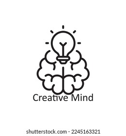 Creative Mind Vector Outline Icon Design illustration. Design and Development Symbol on White background EPS 10 File
