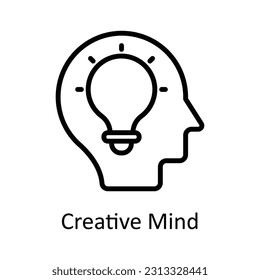 Creative Mind Vector    outline  Icon Design illustration. Digital Marketing  Symbol on White background EPS 10 File