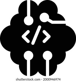 creative mind with white background. creative mind is a symbol of artificial intelligence.glyph flat icon.