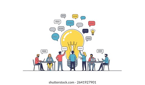 Creative Minds Collaborative Project Ideas Lightbulb Inspiration Brainstorming Teamwork Synergy