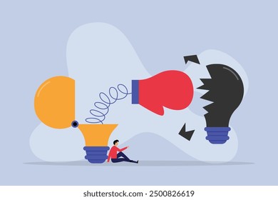 Creative Mindset Illustrations Depicting Innovative Ideas and Challenges 2d flat vector illustration