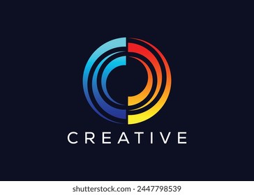 Creative and minimal abstract Circle technology logo vector template. Modern Circle technology logo
