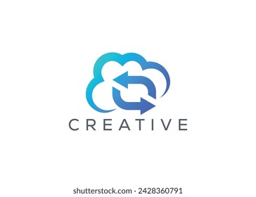 Creative and minimal Abstract Cloud swap Arrow logo vector template. Abstract modern Cloud with swap arrow logo