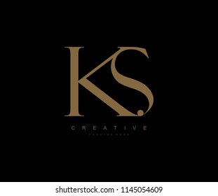 Creative Minimal Abstract Letter KS Luxury Premium Logo
