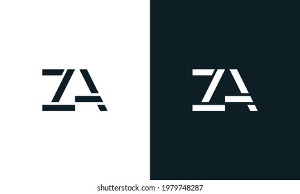 Creative minimal abstract letter ZA logo. This logo incorporate with abstract typeface in the creative way.It will be suitable for which company or brand name start those initial.