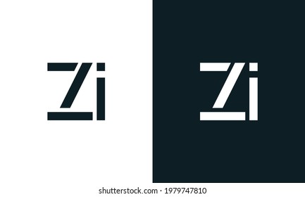 Creative minimal abstract letter ZI logo. This logo incorporate with abstract typeface in the creative way.It will be suitable for which company or brand name start those initial.