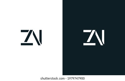 Creative minimal abstract letter ZN logo. This logo incorporate with abstract typeface in the creative way.It will be suitable for which company or brand name start those initial.