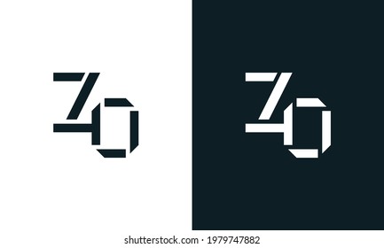 Kreativ minimaler abstrakter Buchstabe ZO Logo. Dieses Logo ist mit einer abstrakten Schrift in kreativer Weise eingebunden. Es ist geeignet, für welche Firma oder Marke diese anfängt.