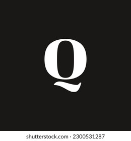 Creative minimal abstract logo in hipster style. Cartoon style. Modern flat design. Business success concept. Branding. Web design. Letter Q. Start-up. 