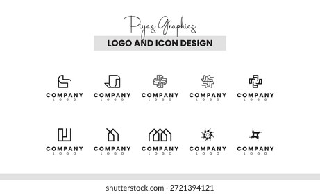 Creative Minimal Abstract Logo Icon Set Design