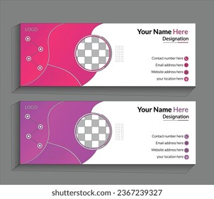 Creative minimal abstract social media banner Facebook cover design or email signature design template with 2 colorsd