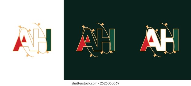 Creative minimal AH HA letter business logo initial based Monogram icon vector