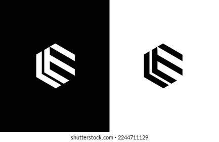 Creative Minimal Alphabet Letter LE Logo Monogram
