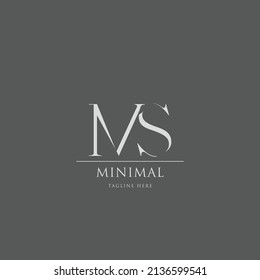 Creative Minimal Alphabet MS Icon Logo Template.