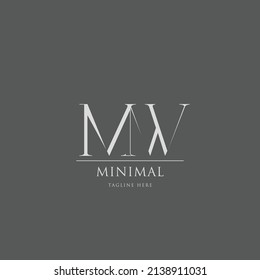 Plantilla Mínima Creativa De Icono De Alfabeto MW.