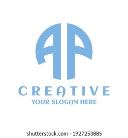 Creative minimal AP circle logo symbol