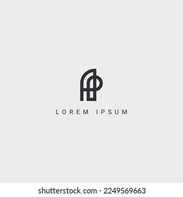 Creative minimal AP PA letter business logo initial based Monogram icon vector.