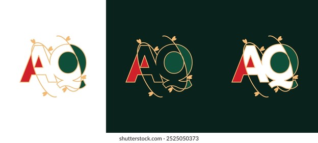 Creative minimal AQ QA letter business logo initial based Monogram icon vector