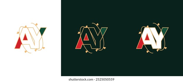 Creative minimal AY YA letter business logo initial based Monogram icon vector