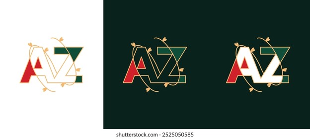Logotipo de negocio de letras AZ ZA creativo mínimo basado en el Vector de iconos de monogramas