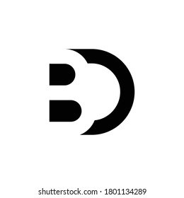 diseño de icono de logotipo BD mínimo creativo en formato vector con letra B D