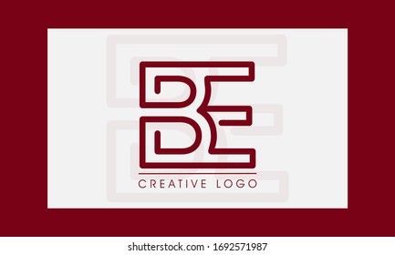 diseño creativo de icono de logotipo BE mínimo en formato vectorial con letra B E
