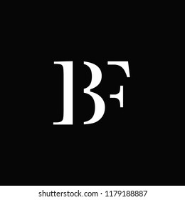 creative minimal BF logo icon design in vector format with letter B F