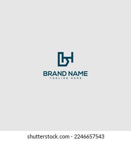 Creative minimal BH HB letter business logo with black and white color initial based Monogram icon.