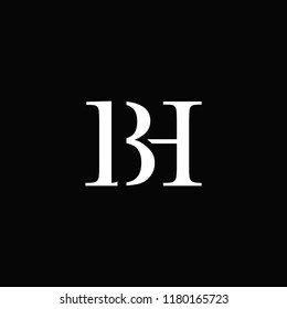 creative minimal BH logo icon design in vector format with letter B H