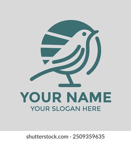 A creative minimal bird logo vector icon for branding