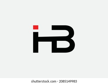 Creative and Minimal Black  color HIB or BIH initial logo