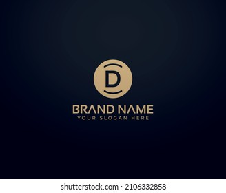 Creative und minimale Schwarz-Gold-D-Buchstaben-Logo
