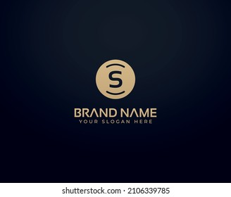 Creative and Minimal Black Gold Color S Letter Logo