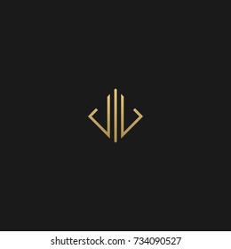 Creative and Minimal Black Gold color JJ initial logo