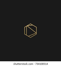 Creative and Minimal Black Gold color IS or SI initial logo