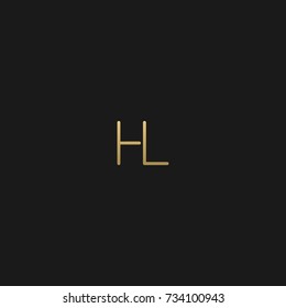 Creative and Minimal Black Gold color HL or LH initial logo