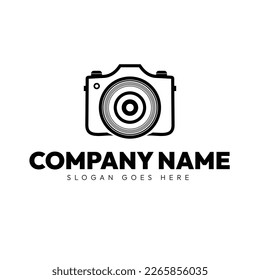 Creative and Minimal Black and White Camera Logo design, Studio, Photography Logo Illustration vector