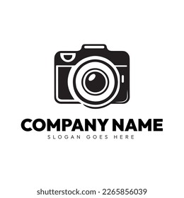 Creative and Minimal Black and White Camera Logo design, Studio, Photography Logo Illustration vector
