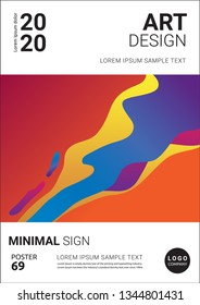 Creative minimal book design template. Cool Abstract art Vivid color style backgrounds, Vector illustration artwork A4 size.