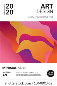 Creative minimal book design template. Cool Abstract art Vivid color style backgrounds, Vector illustration artwork A4 size.