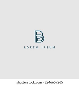 Creative minimal BP PB letter business logo with black and white color initial based Monogram icon.