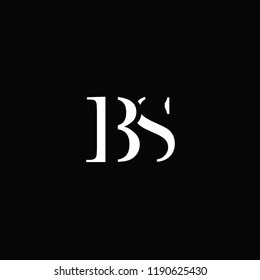 creative minimal BS logo icon design in vector format with letter B S