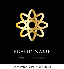 Creative minimal business brands. logo ornament with color gold. - vector