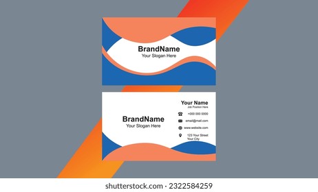 Creative Minimal Business Card Layout Design with Company, Institut template, and Personal use. vector corporate