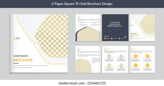 Creative Minimal Business Square Trifold Brochure Template Design