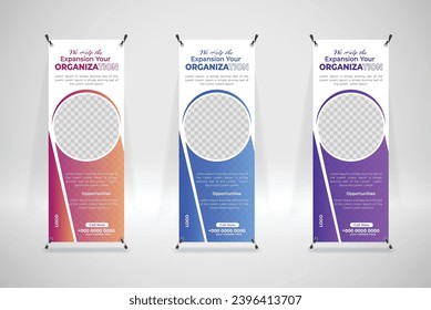 creative minimal business x stand banner design template