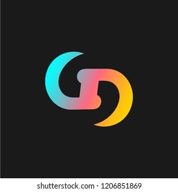 creative minimal CD logo icon design in vector format with letter C D