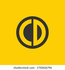 creative minimal CD logo icon design in vector format with letter C D