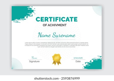Creative and Minimal Certificate Design template